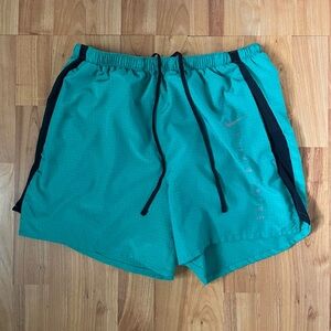 Nike Men's Aqua and Black Athletic Shorts